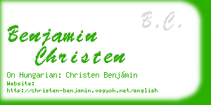 benjamin christen business card