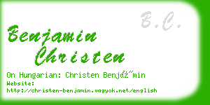 benjamin christen business card